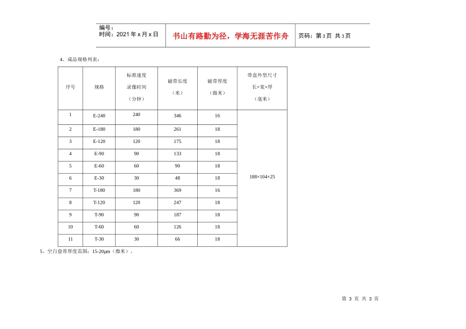 VHS格式未录制盒式录像磁带加工贸易单耗标准_第3页