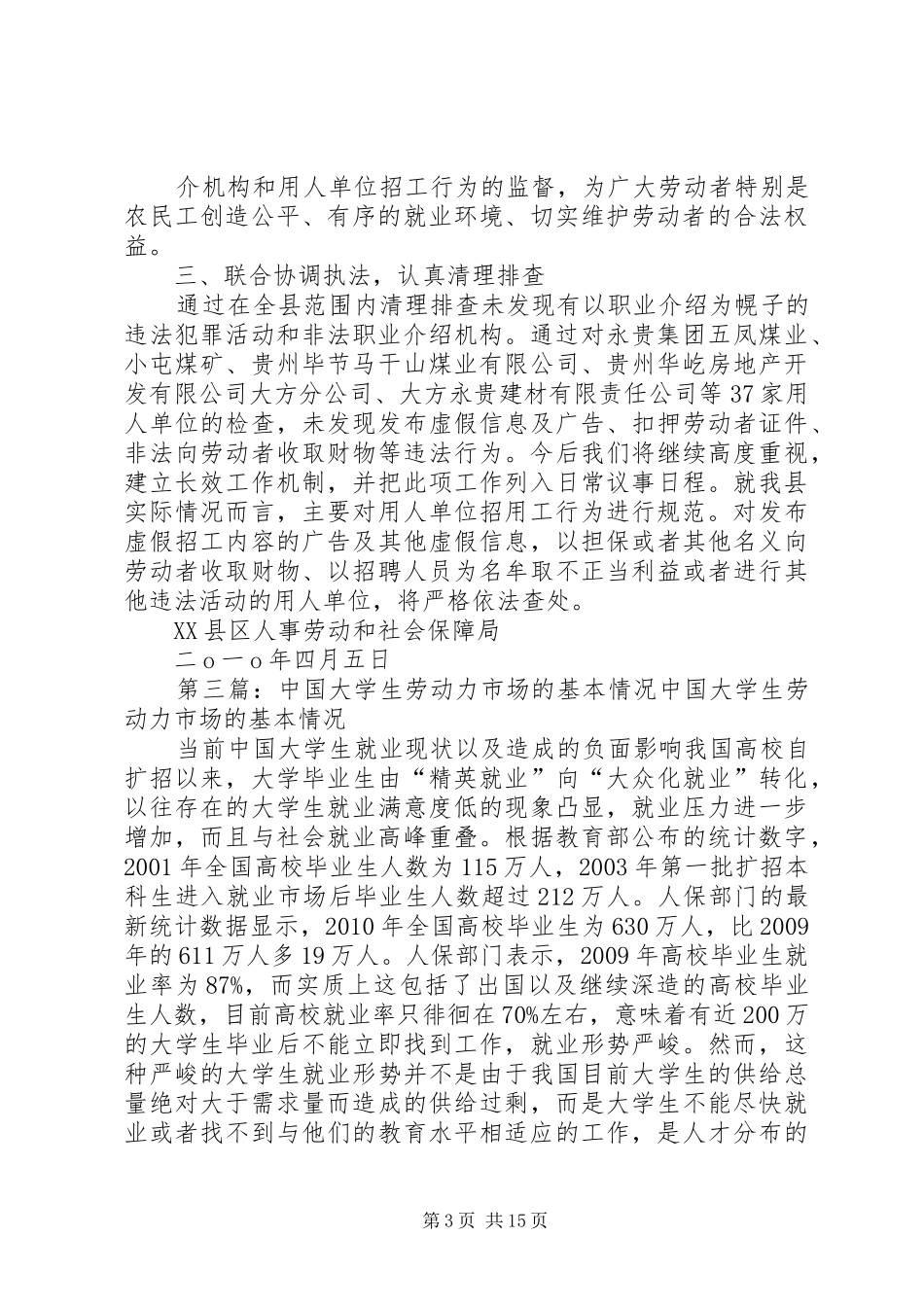 劳动力市场工作开展情况总结_第3页