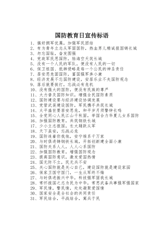 国防教育日标语大全
