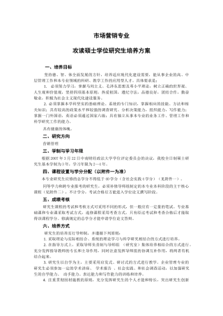 58市场营销专业培养方案