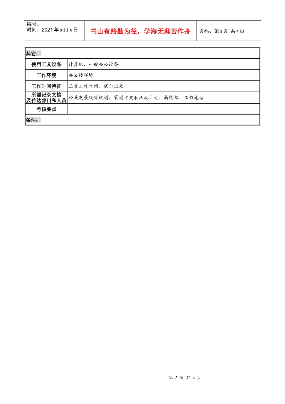企业公关宣传岗职务说明书_第3页