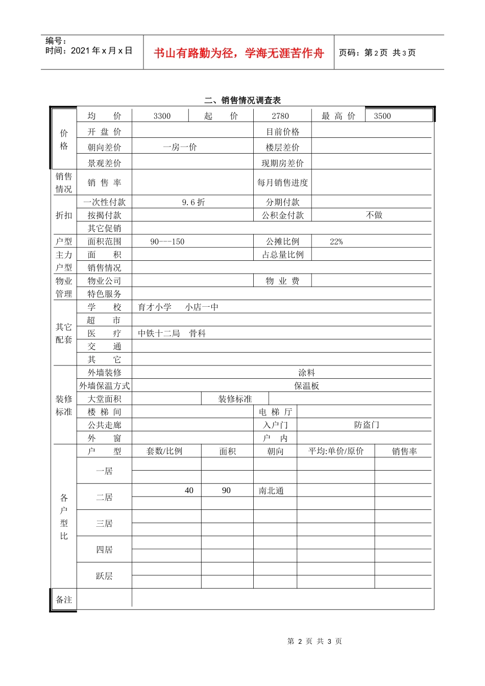 世纪阳光市场调查表_第2页