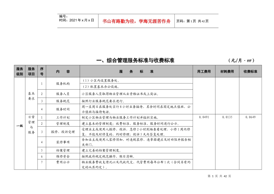 《常州市市区普通住宅物业公共服务分项目收费标准》_第2页