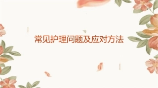 常见护理问题及应对方法