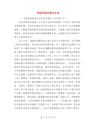 国税局税收服务自查