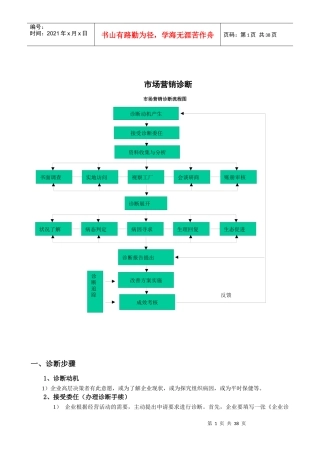 市场营销诊断报告