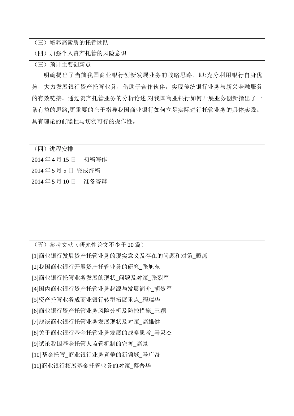 我国商业银行个人资产托管业务风险分析（开题报告） _第3页