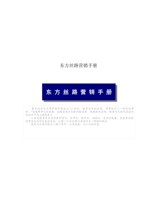 东方丝路营销手册(doc41)