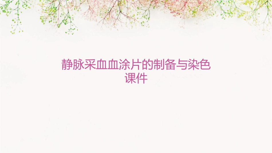 静脉采血血涂片的制备与染色课件_第1页