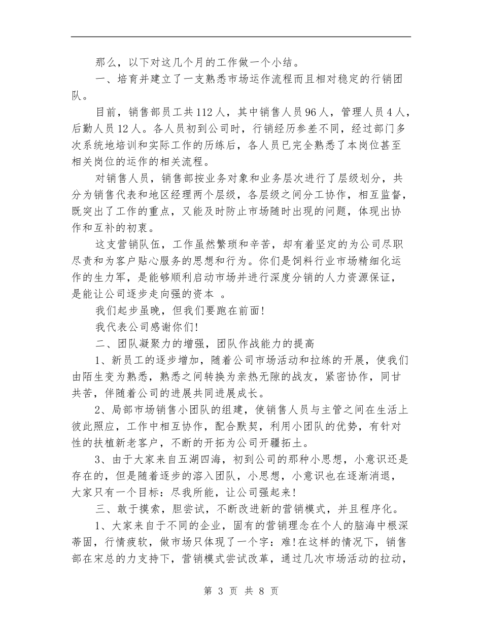 服装销售总监2024年工作总结_第3页