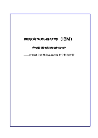 市场营销学大报告-ibm公司
