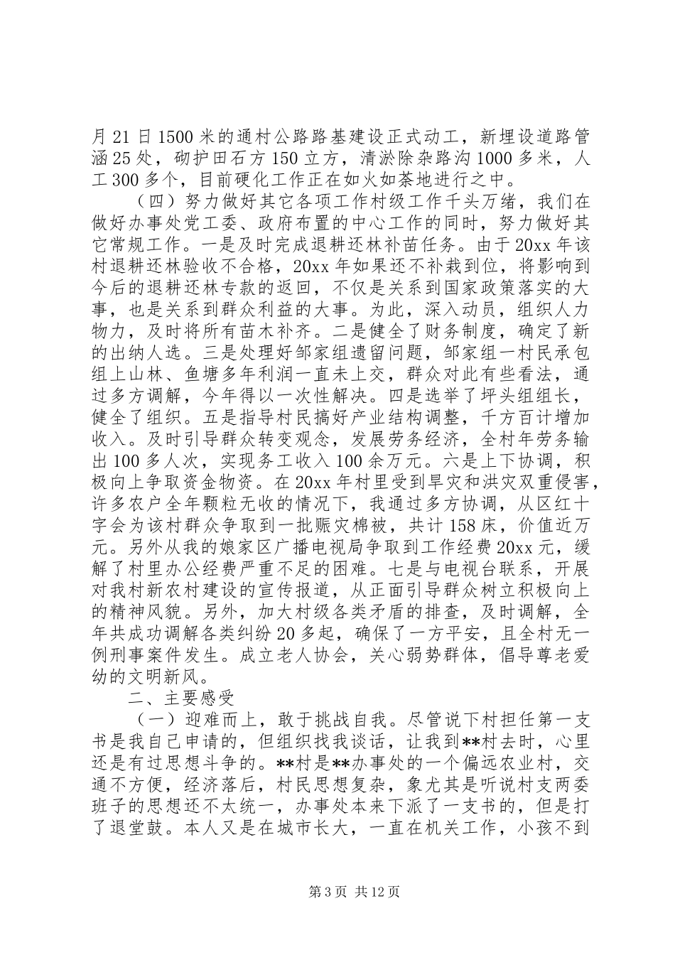 农村党支部书记年终工作总结_第3页