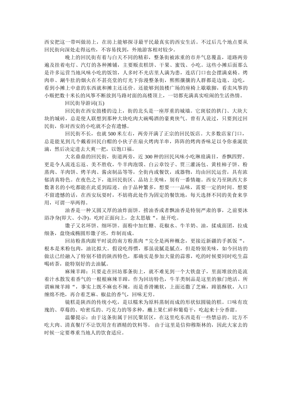 推荐精选的回民街导游词样文五篇 _第3页