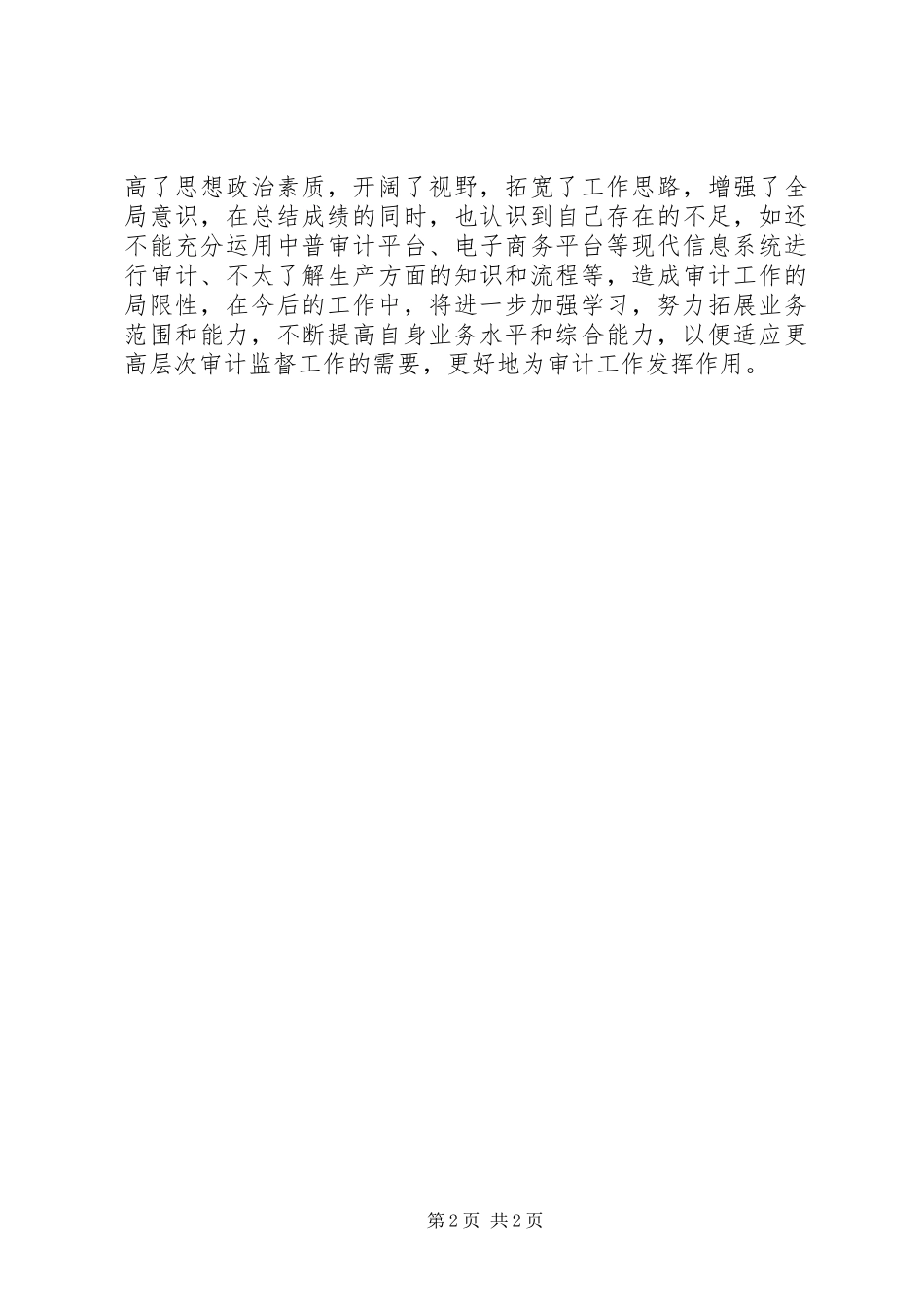 审计工作人员个人年终总结_第2页