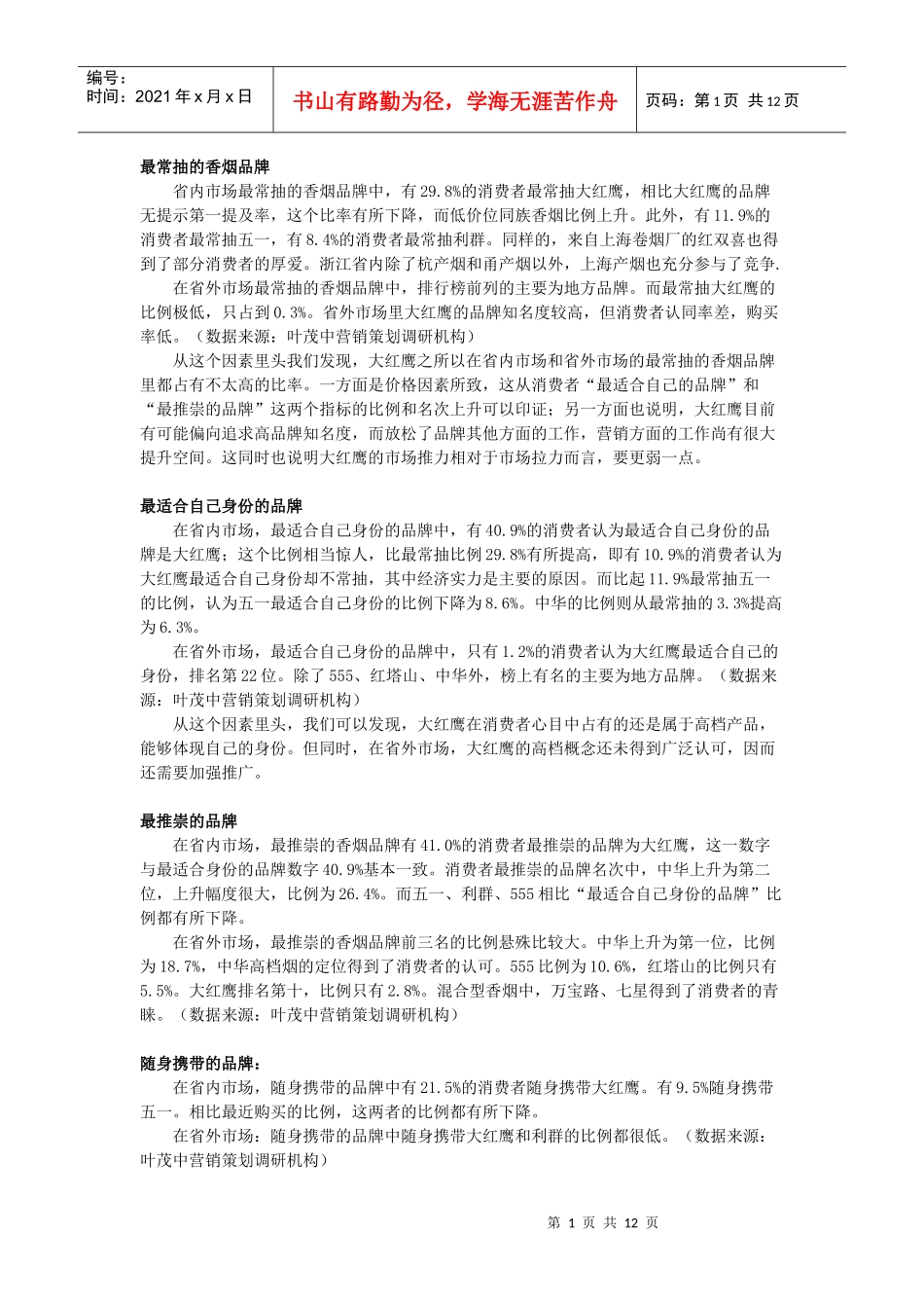大红鹰品牌营销策划手册个docx_第1页