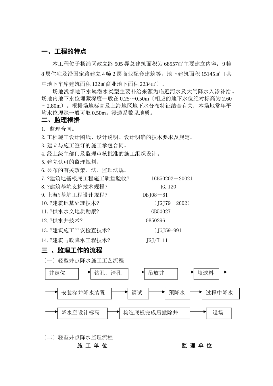 新江湾佳苑（二、三期）工程井点降水监理实施细则_第2页