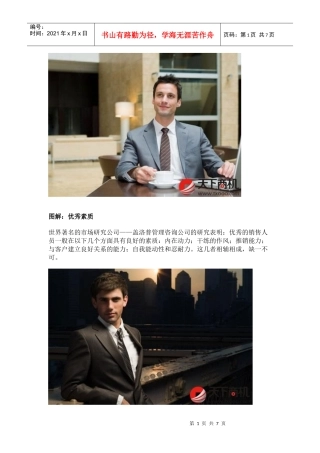 成功营销人员应具备的黄金素质