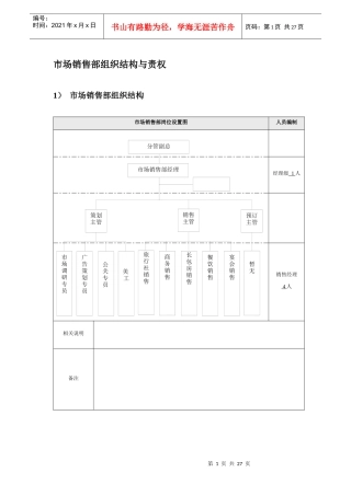 市场销售部服务流程与规范