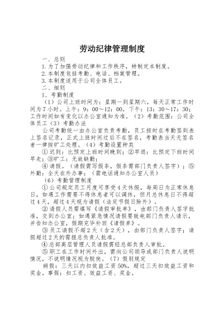 劳动纪律管理规章制度 (17)