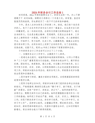 2024年财务会计工作总结1