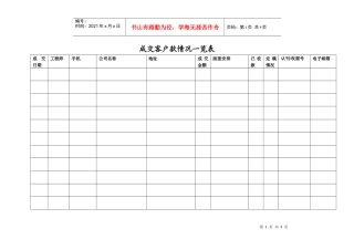 成交意向客户登记表