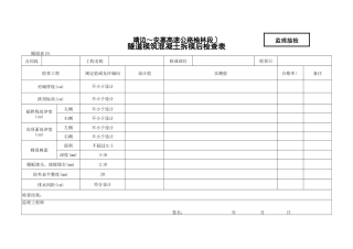 隧道模筑混凝土拆模后检查表