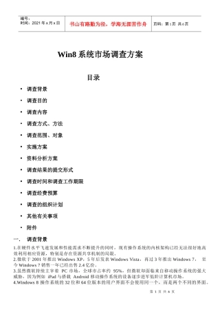 win8市场调查方案