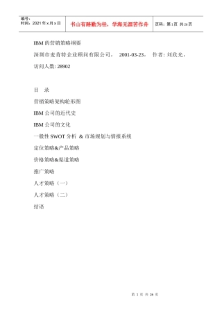 IBM公司的营销策略纲要