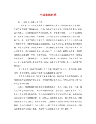 小战象观后感 
