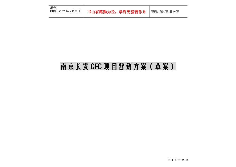 南京长发CFC项目营销方案_第1页
