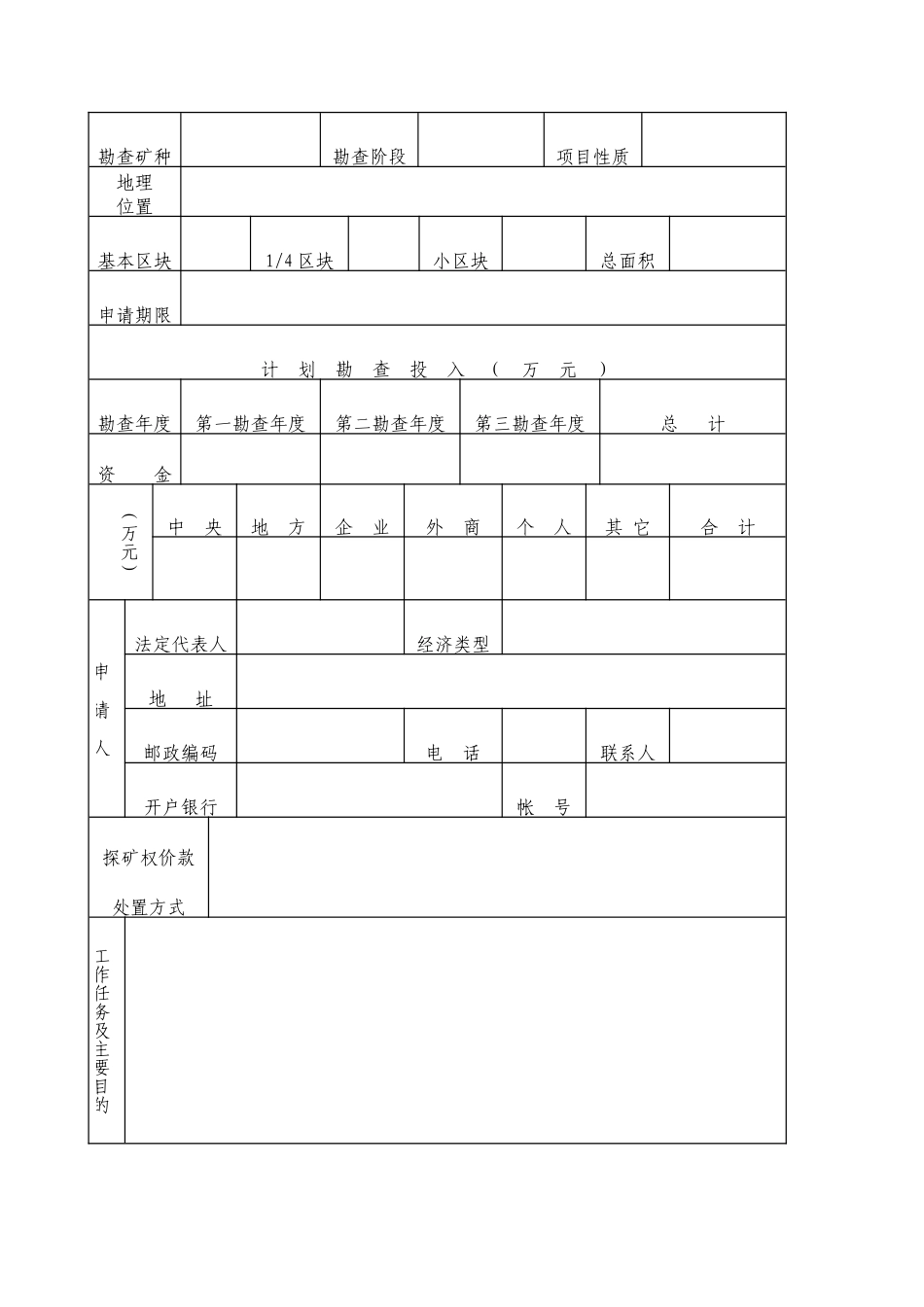 探矿权申请登记书-申请登记顺序号勘查许可证编号_第3页
