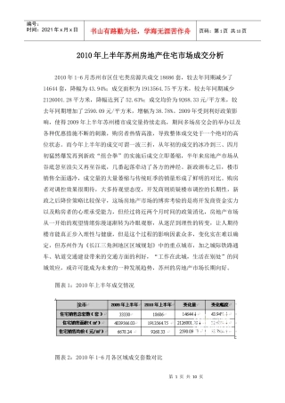 XXXX年上半年苏州房地产住宅市场成交分析-10DOC