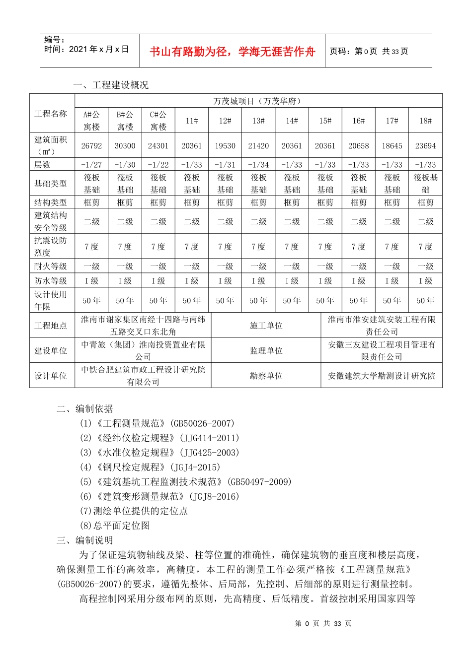 建筑工程测量方案_第1页
