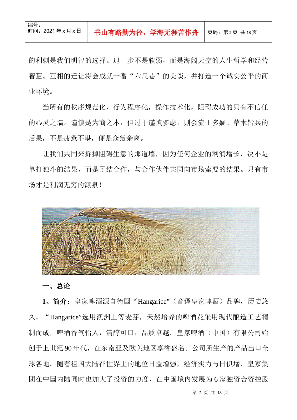 啤酒市场营销策划书_第2页