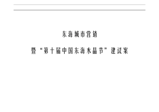 城市营销建议案