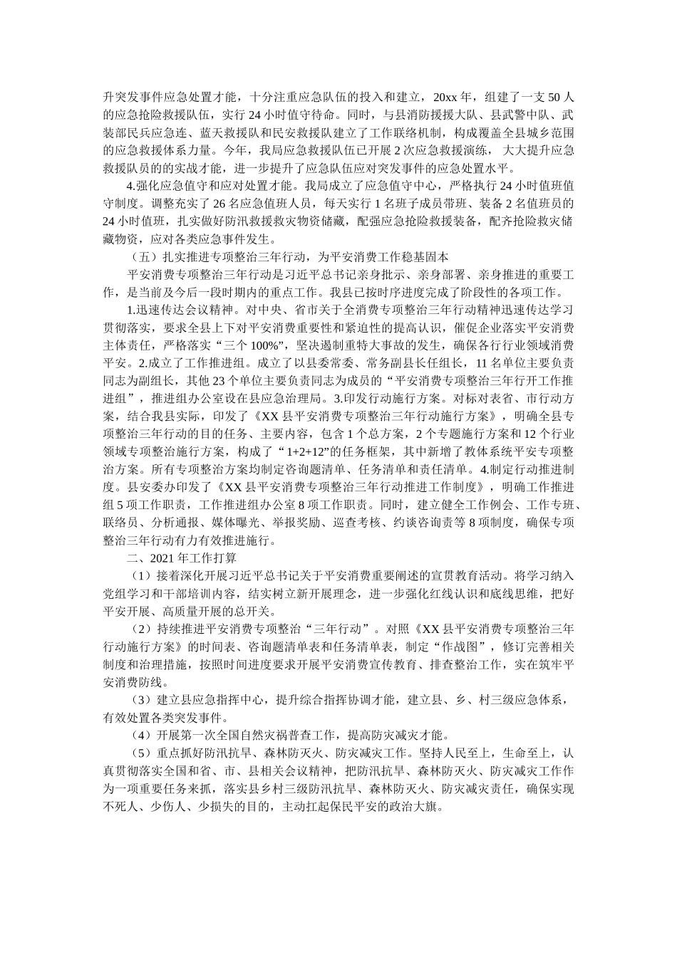 县应急管理局工作总结及工作计划参考 _第3页