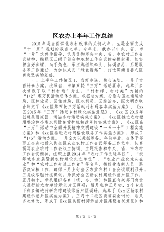 区农办上半年工作总结