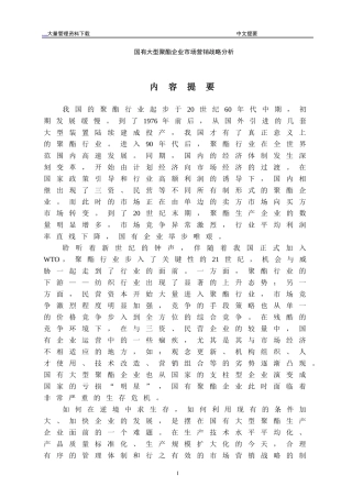 国有大型聚酯企业市场营销战略研究