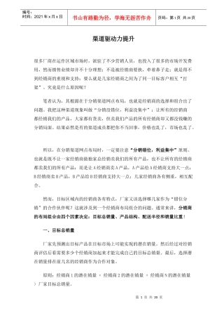 分销渠道的概念与策略