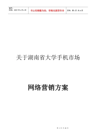 大学手机市场的网络营销方案