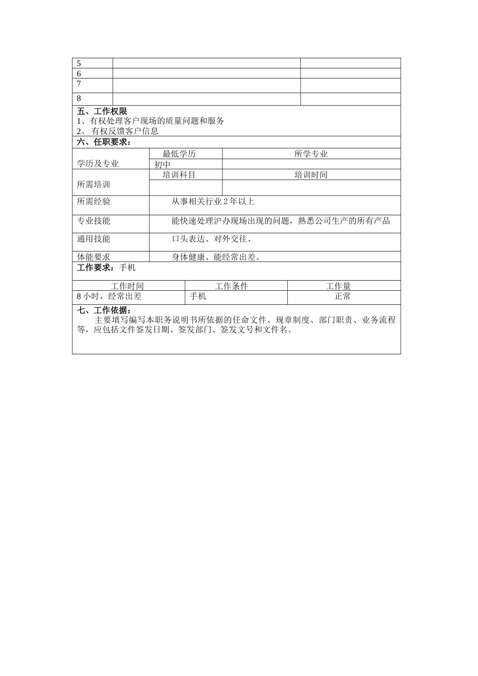 冠东车灯有限公司现场服务职位说明书_第2页