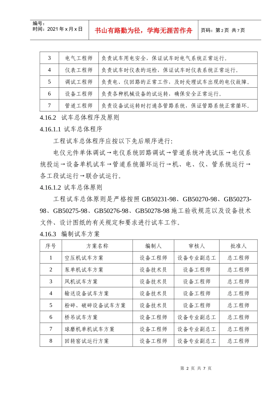 工程试车方案_第2页