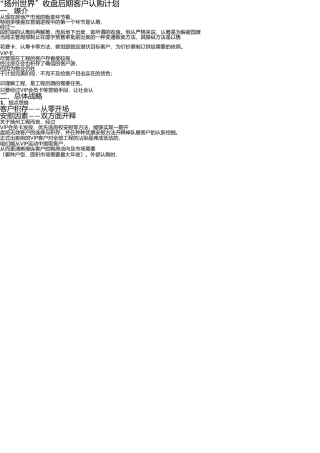 扬州天下开盘前期客户认购方案(1) 