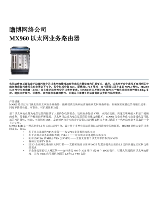 MX960以太网业务路由器