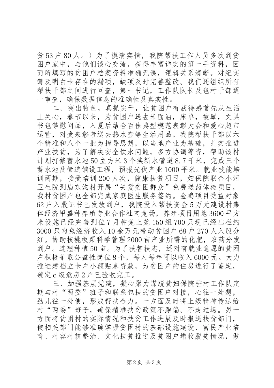 妇幼保健院驻村工作队工作总结_第2页