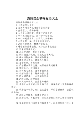 消防安全横幅标语