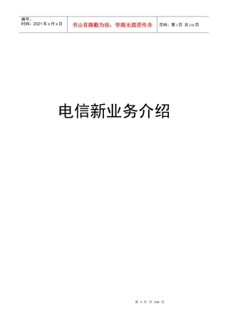 中国电信新业务及营销策略全面介绍