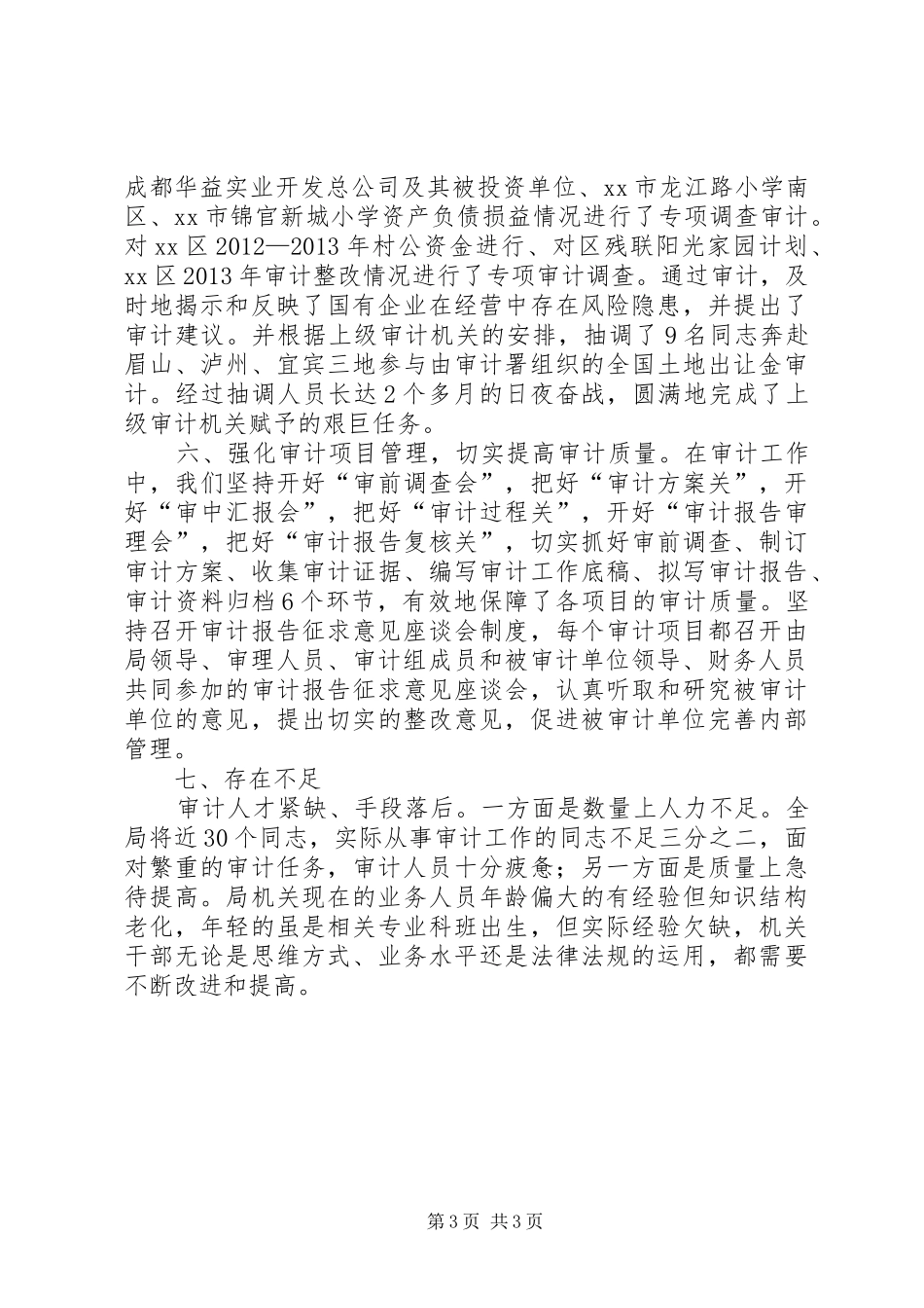区审计工作总结报告材料_第3页