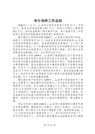 审计局终工作总结