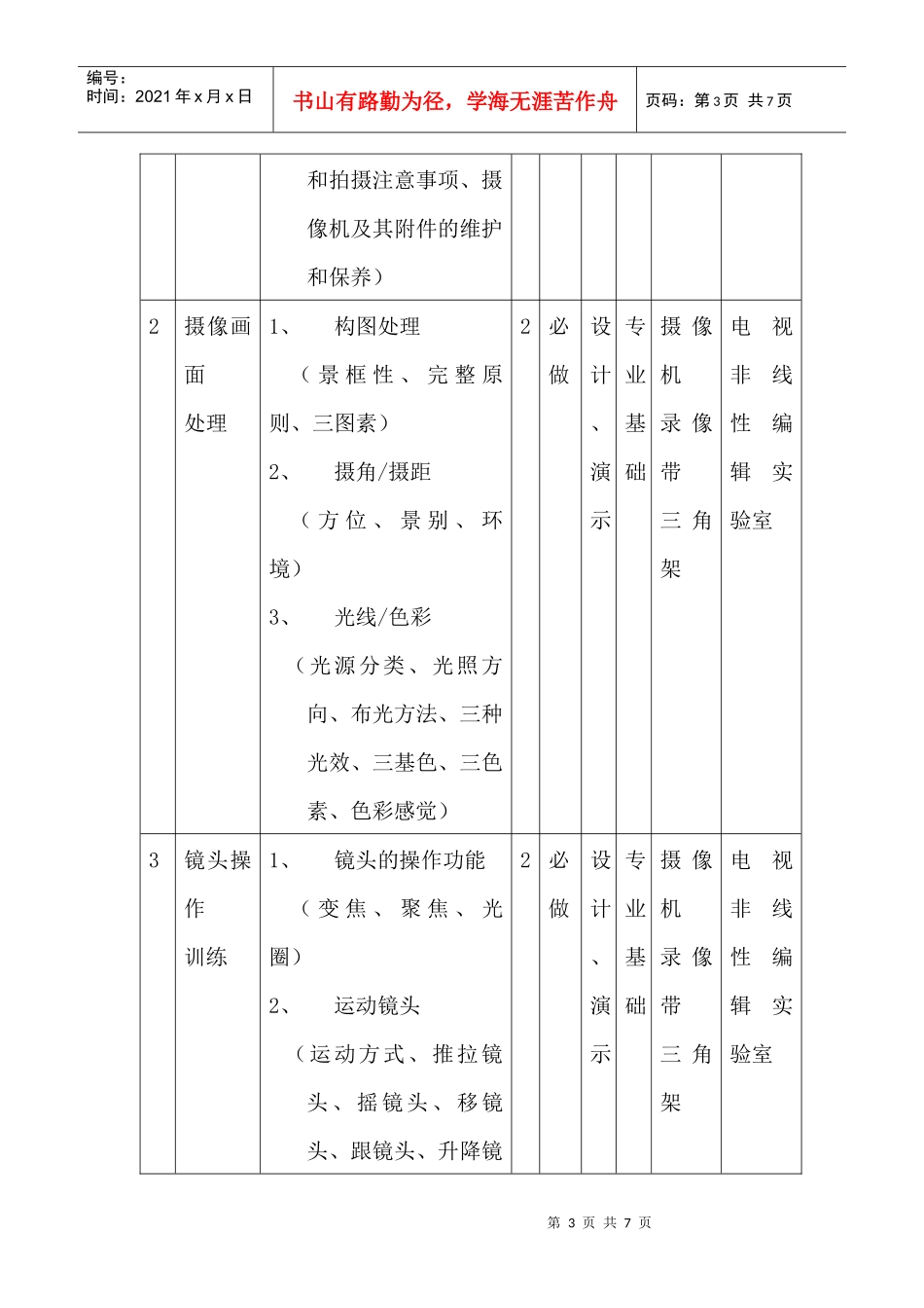 13应用电视学doc-《应用电视学》教学实验大纲_第3页